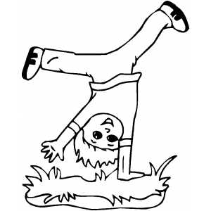 300x300 Doing Cartwheels Coloring Page