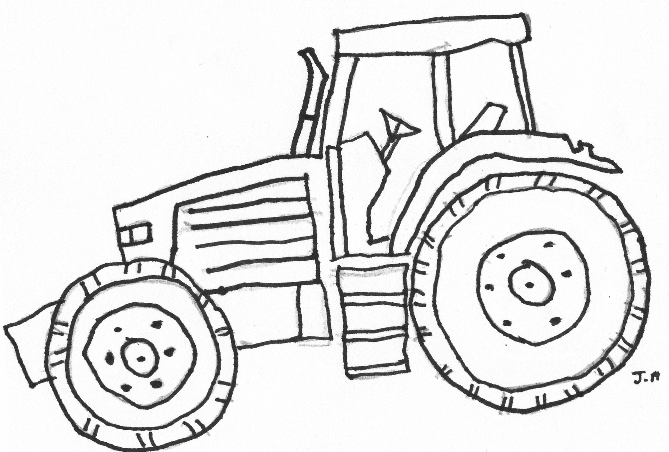 2232x1508 Easy John Deere Tractor Drawing Coloring Pages Of John Deere