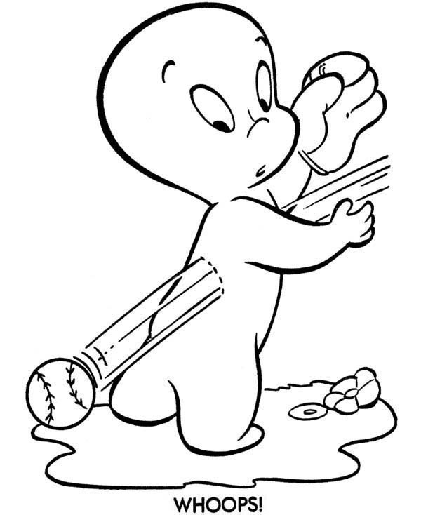 600x734 A Ball Pass Through Casper The Friendly Ghost Coloring Pages