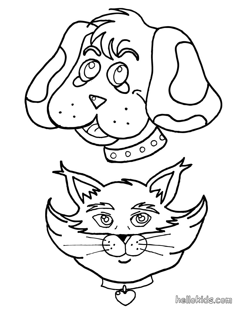 Dog And Cat Coloring Pages 820x1060 Dog And Cat Coloring Pages