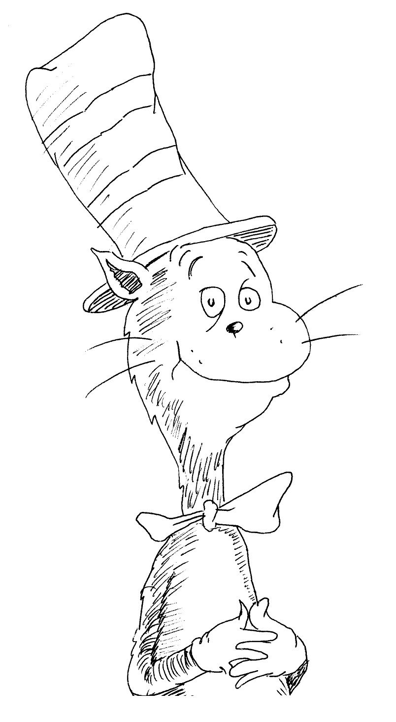804x1464 Cat In The Hat Coloring Pages To Print 01 Dr. Seuss