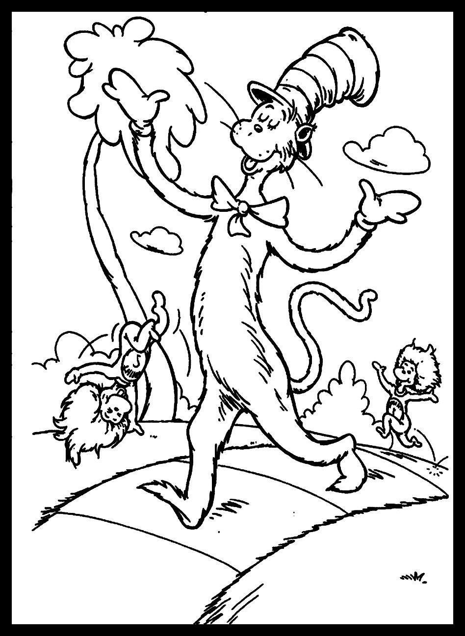 Cat In The Hat Coloring Pages Free Printable Page Picture 948x1297 Cat In The Hat Coloring Pages Free Printable Page Picture