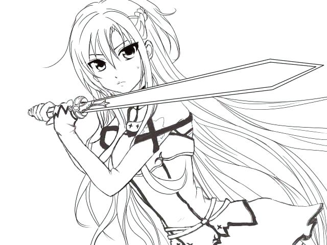 640x480 Anime Girl Coloring Pages Anime Girl Coloring Pages Good Cool