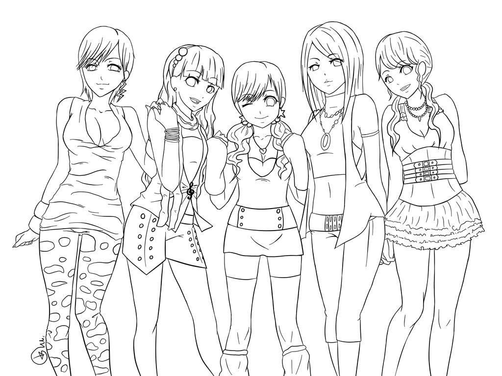 1024x768 Coloring Pages Anime