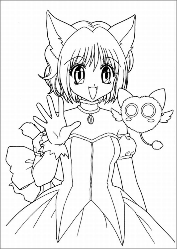 710x998 Printable Anime Coloring Pages Anime Coloring Sheets Cat Girl