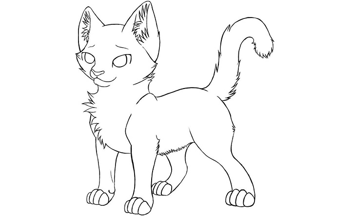 720x444 Realistic Cat Coloring Page