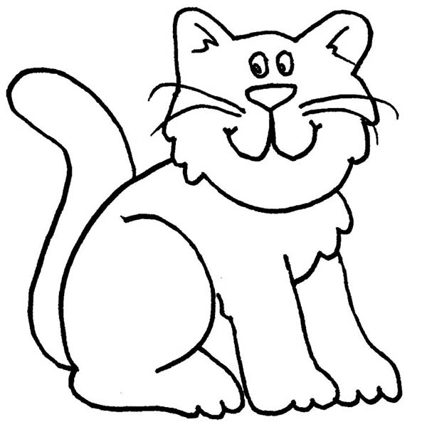 Cartoon Cat Coloring Pages A Cartoon Drawing Of Funny Kitty Cat 600x600 Cartoon Cat Coloring Pages A Cartoon Drawing Of Funny Kitty Cat