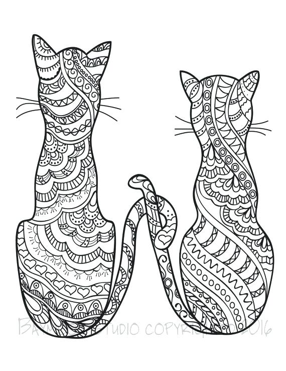 570x738 Cat Coloring Pages For Adults Cat Coloring Pages For Adults Adult