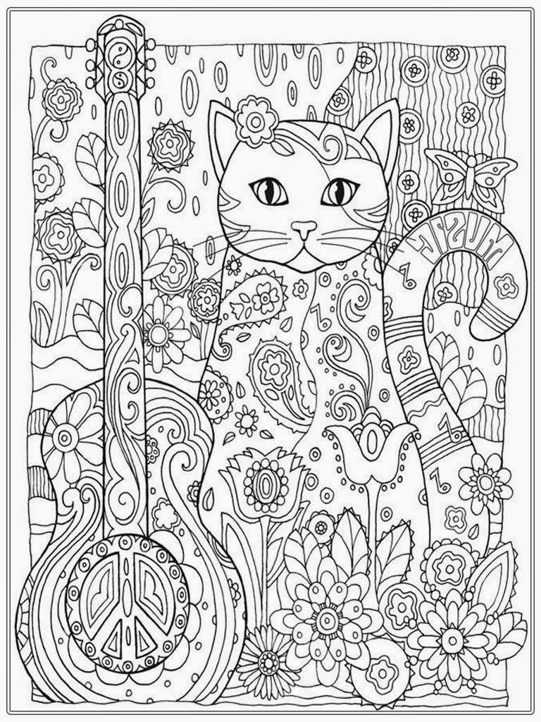 768x1024 Pretty Cat Coloring Pages Adult Printable Coloring Books