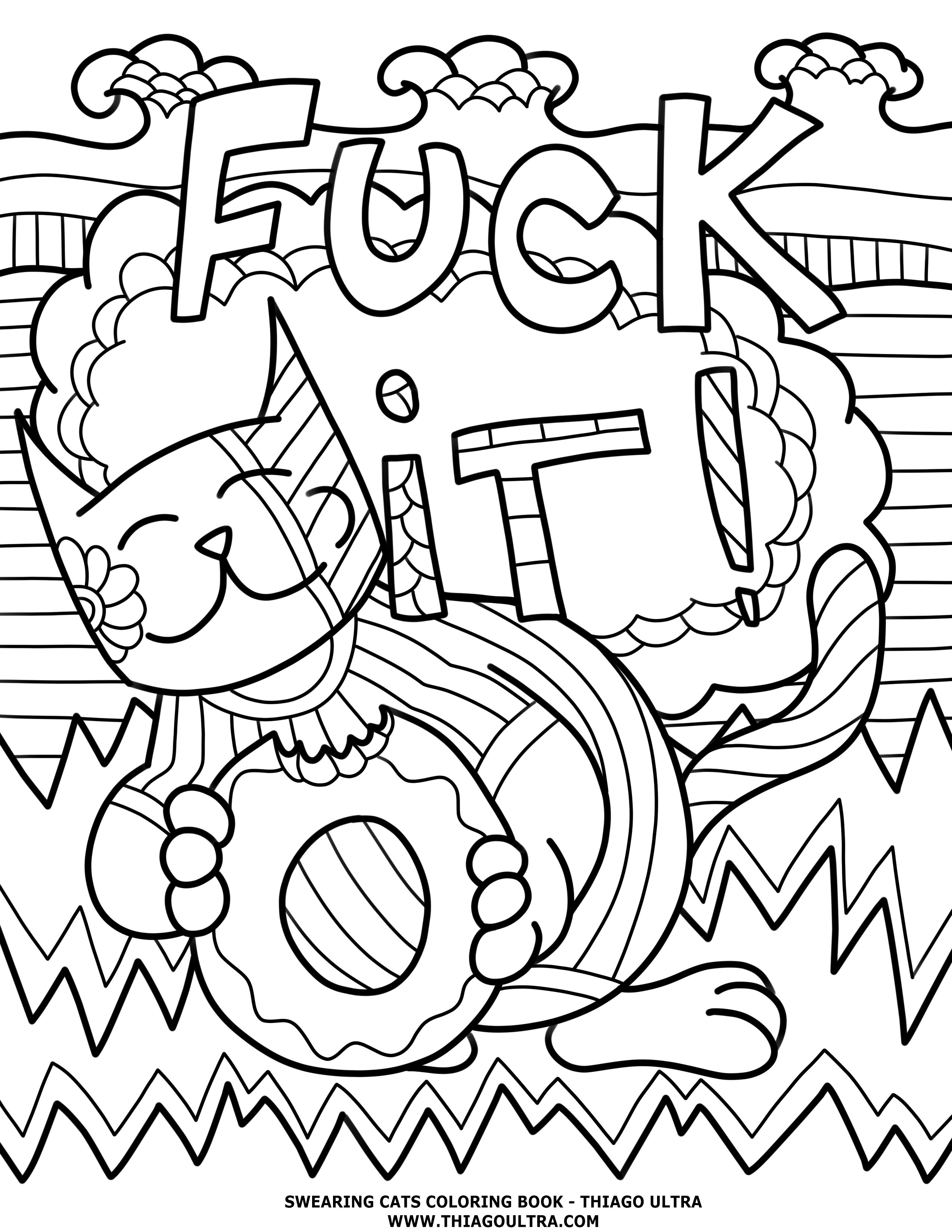 2550x3300 Charming Ideas Cat Coloring Pages For Adults F Ck It Free Page