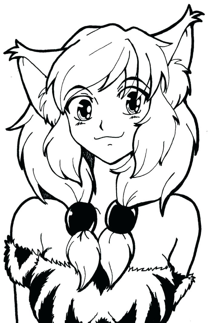 687x1063 Anime Cat Coloring Pages Anime Cat Girl Coloring Page Anime Cat