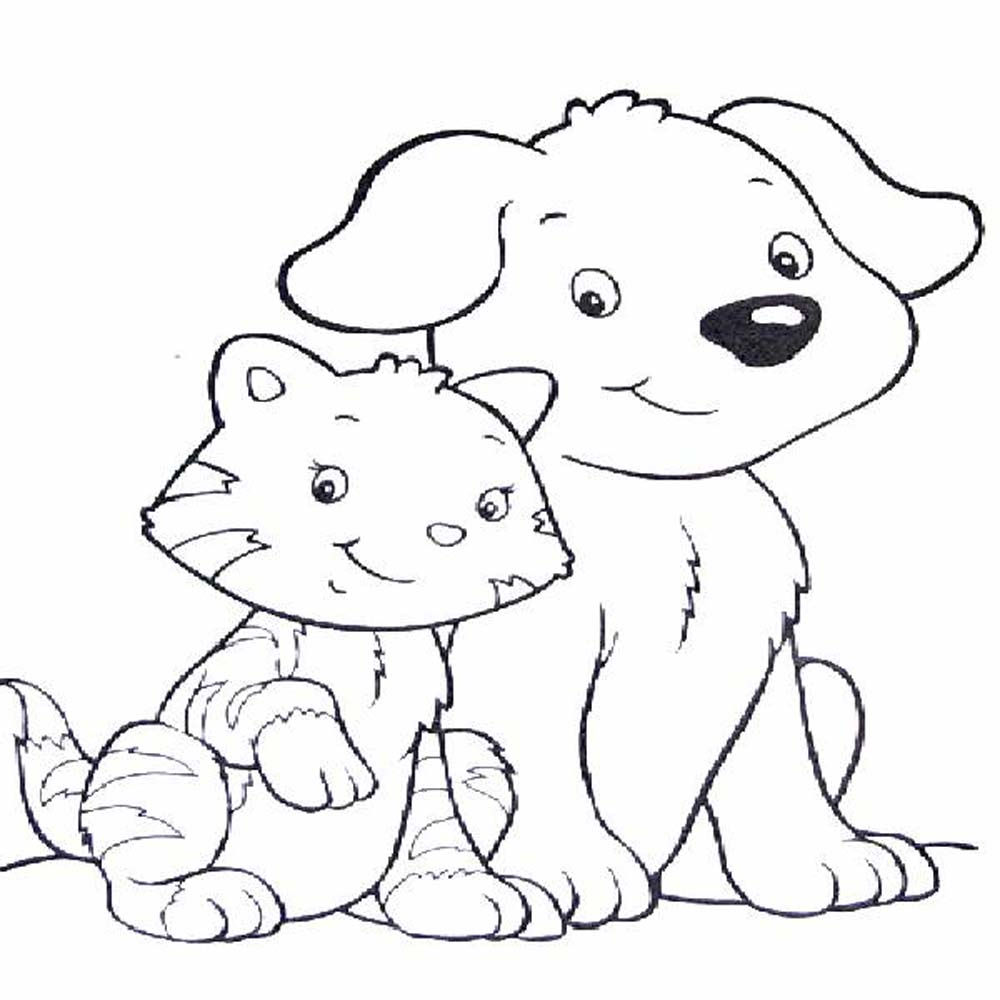 1000x1000 Printable Coloring Pages Of Cats And Dogs Fresh Best Cat Dog