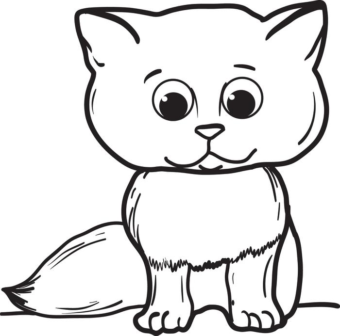 700x693 Cartoon Cat Coloring Pages