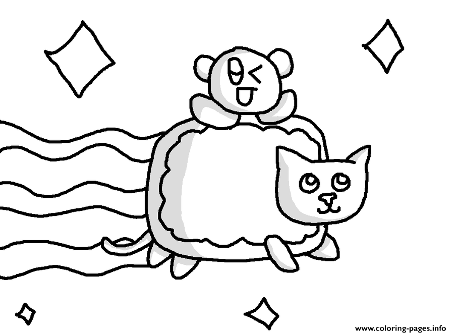 900x664 Print Nyan Cat With Baby Nyan Cat Coloring Pages Free Printable