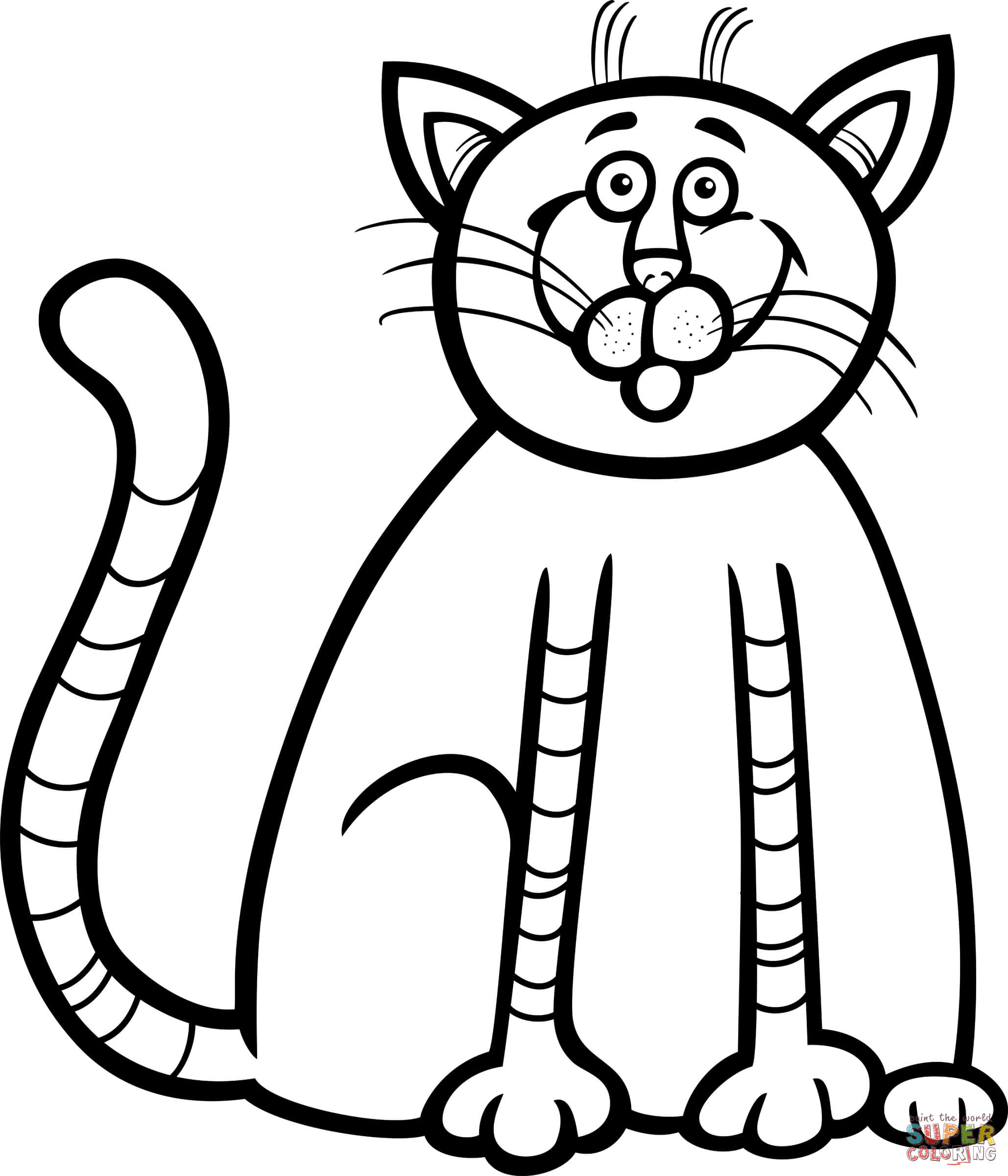 2058x2400 Colorful Kitten Coloring Sheet Cat Color Page Pages Free Printable