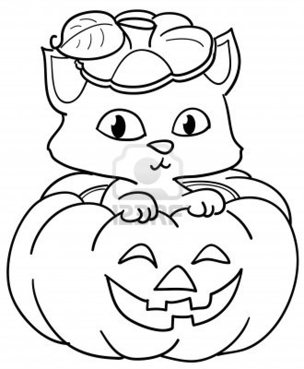 990x1200 Halloween Cats Coloring Pages 9