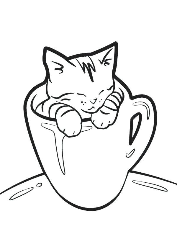 Cats Coloring Pages Cat In A Mug Coloring Page Free Printable 600x776 Cats Coloring Pages Cat In A Mug Coloring Page Free Printable