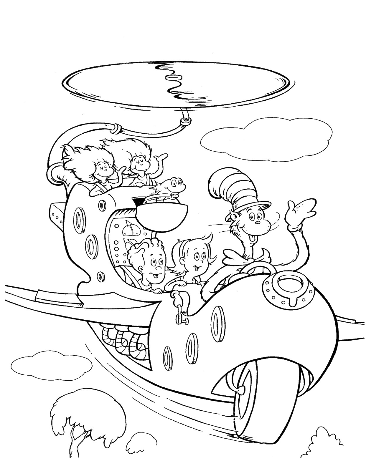 Cat In The Hat Coloring Pages 1242x1600 Cat In The Hat Coloring Pages