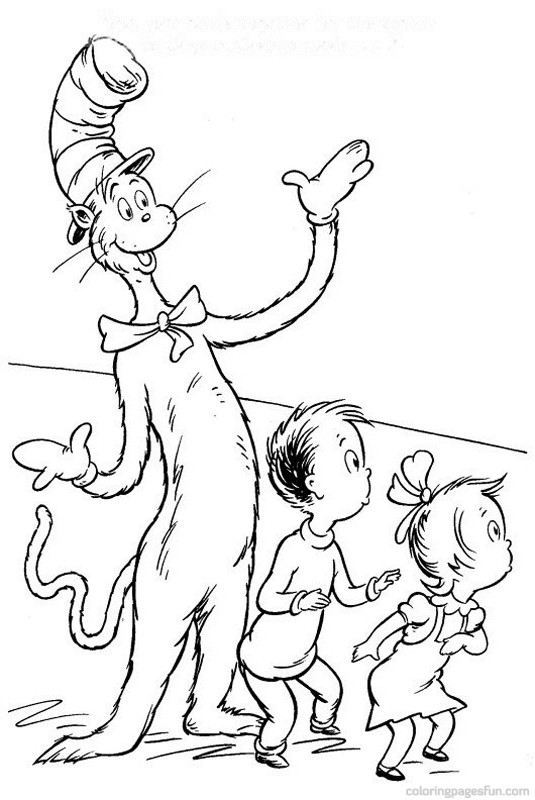 535x800 Cat In The Hat Pictures To Color Seuss Cat In The Hat Coloring