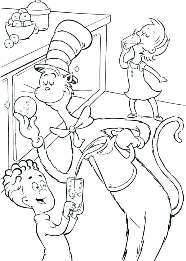 600x843 Cat In The Hat Color Pages Download This Coloring Page Dr Seuss