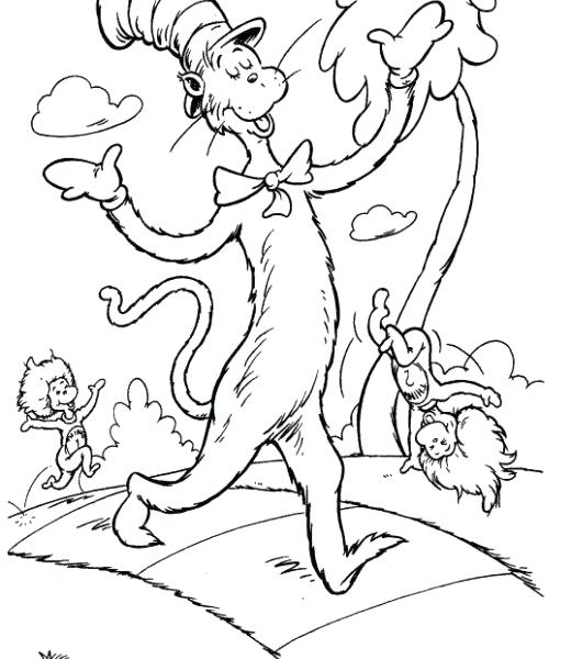 520x600 Dr Seuss Coloring Pages Cat In Hat Coloring Pages Cat In