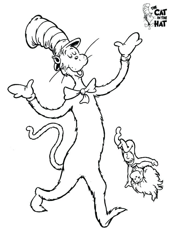 600x840 Cat In The Hat Coloring Page The Cat In The Hat And Thing One