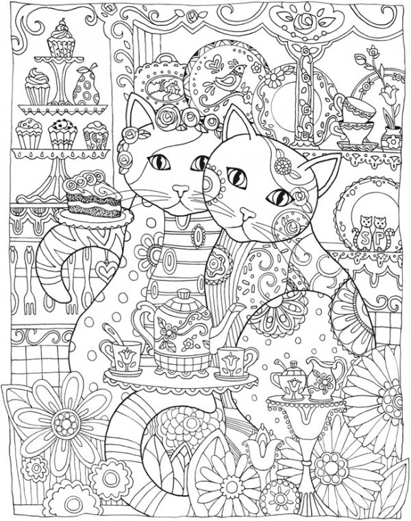600x760 Freebie Cat Mandala Coloring Page Stamping