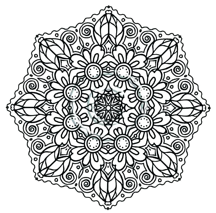 863x852 Mandala Coloring Cat