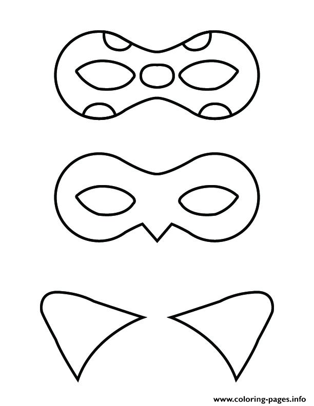 612x792 Ladybug And Cat Noir Mask Coloring Pages Printable