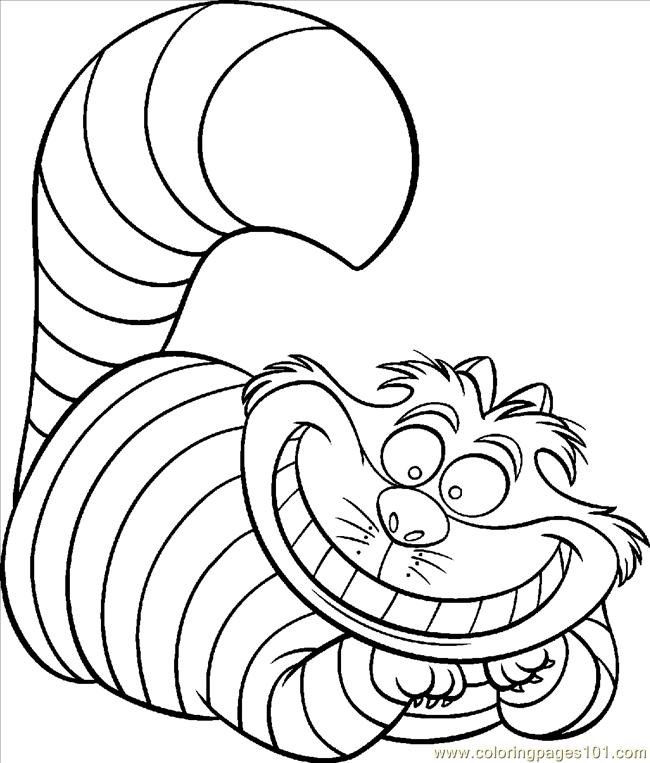 Cheshire Cat Color Coloring Page 650x763 Cheshire Cat Color Coloring Page