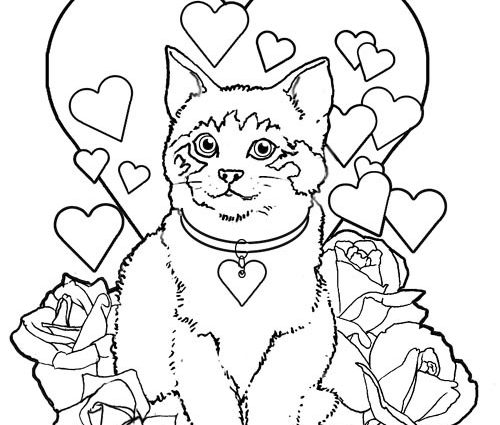 500x425 Cat Valentine Coloring Pages Valentines Printable Coloring Pages
