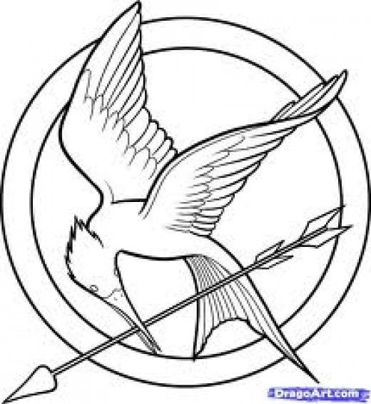 Catching Fire Mockingjay Pin Coloring Page 520x566 Catching Fire Mockingjay Pin Coloring Page