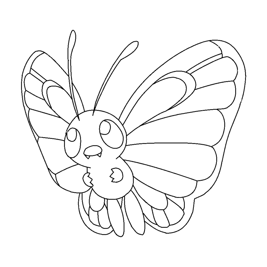 900x900 Pokemon Butterfree Coloring Page