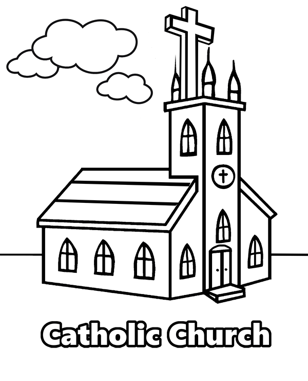 Coloring Page With Catholic Church 600x740 Coloring Page With Catholic Church
