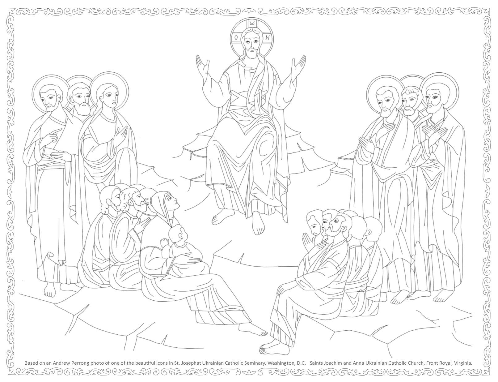 Byzantine Icon Coloring Page, Based On An Icon In The Chaple Of St 1612x1235 Byzantine Icon Coloring Page, Based On An Icon In The Chaple Of St