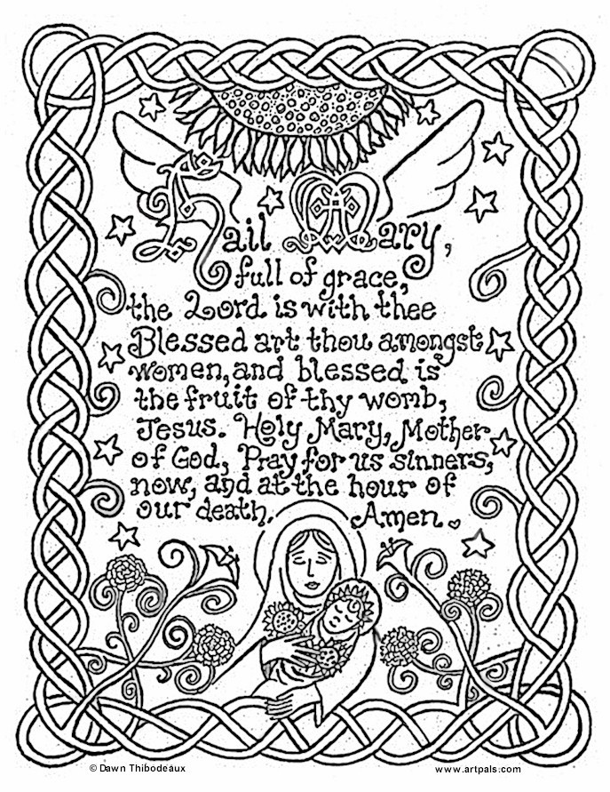 Hail Mary Coloring Page 687x891 Hail Mary Coloring Page