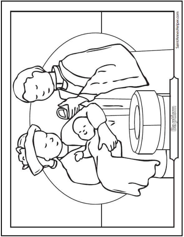 590x762 Excellent Baptism Coloring Pages With Water Archives The Catholic