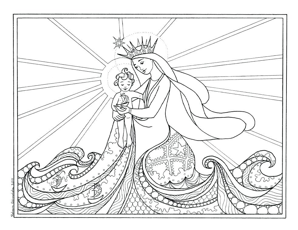 982x758 Saint Coloring Pages Star Of The Sea Catholic Coloring Page
