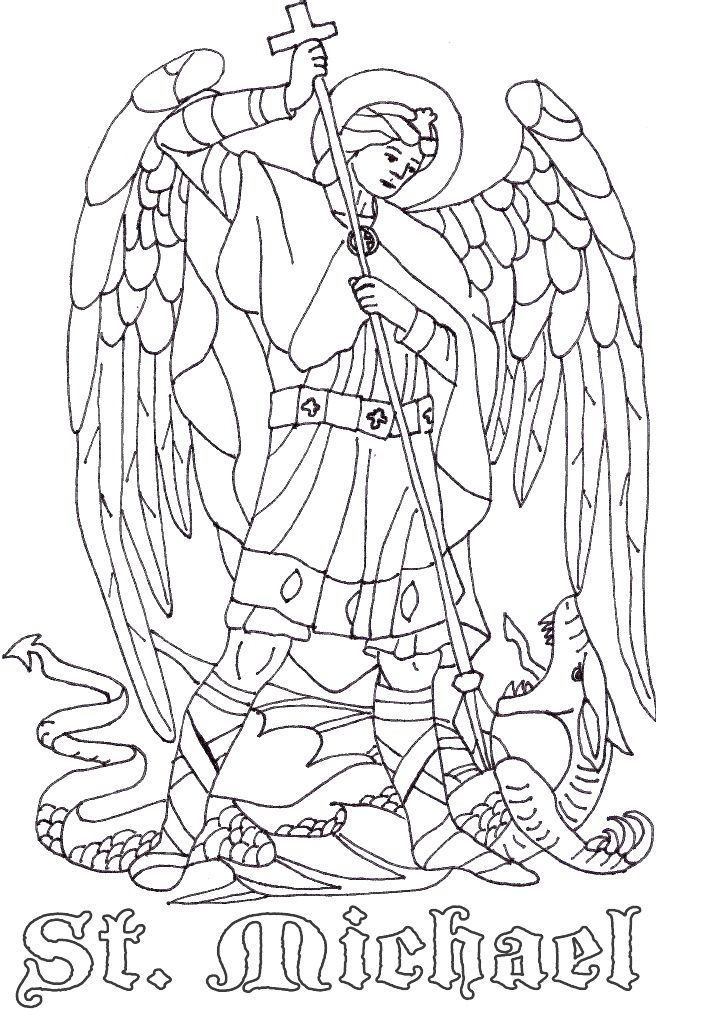 721x1027 St Michael The Archangel Catholic Coloring Page Catholic
