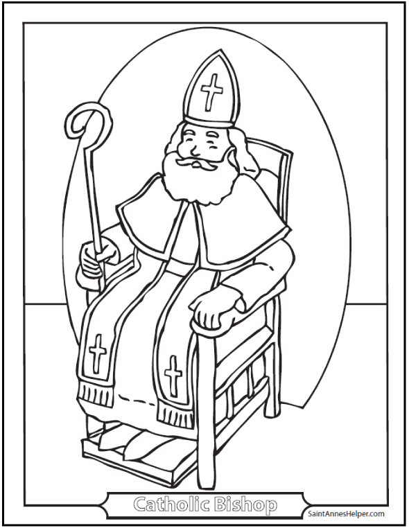 590x762 Catholic Coloring Book Pages Bishop Coloring Page Download