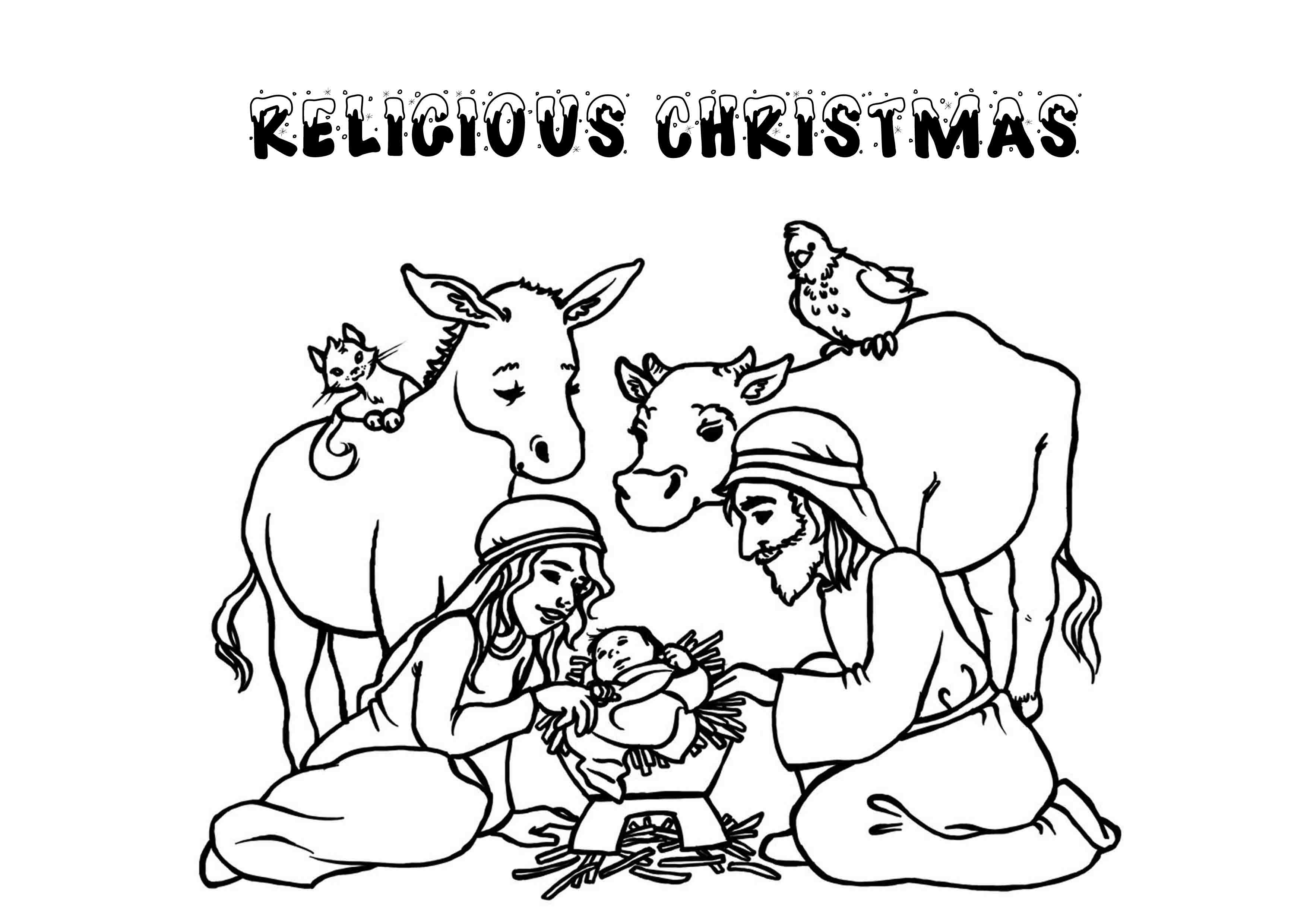 Awesome Religious Christmas Coloring Pages Printable Color Pics 3508x2480 Awesome Religious Christmas Coloring Pages Printable Color Pics