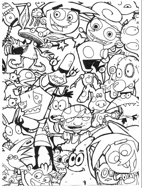 90's Cartoon Coloring Pages 489x648 90's Cartoon Coloring Pages