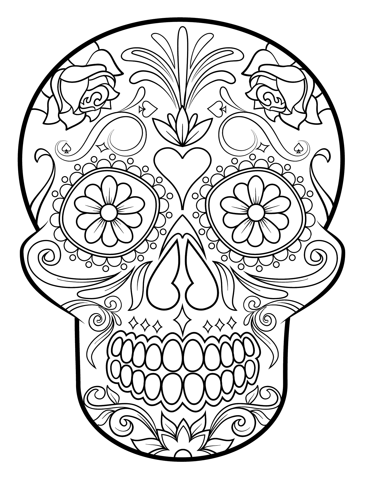 Catrina Para Colorear 1526x2046 Catrina Para Colorear