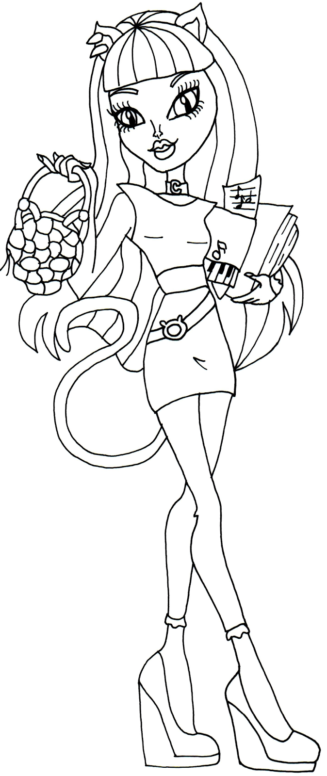 Free Printable Monster High Coloring Pages Catty Noir Scaremester 674x1600 Free Printable Monster High Coloring Pages Catty Noir Scaremester