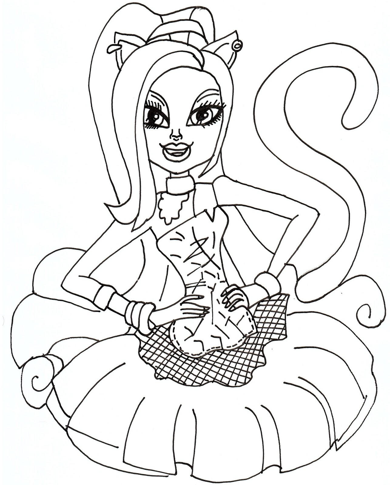 1286x1600 Free Printable Monster High Coloring Pages Free Catty Noir