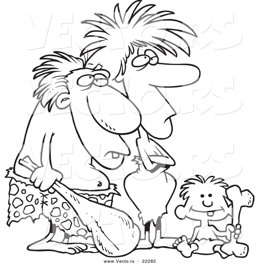 Vector Of A Cartoon Caveman Dad, Mom And Son 1024x1044 Vector Of A Cartoon Caveman Dad, Mom And Son