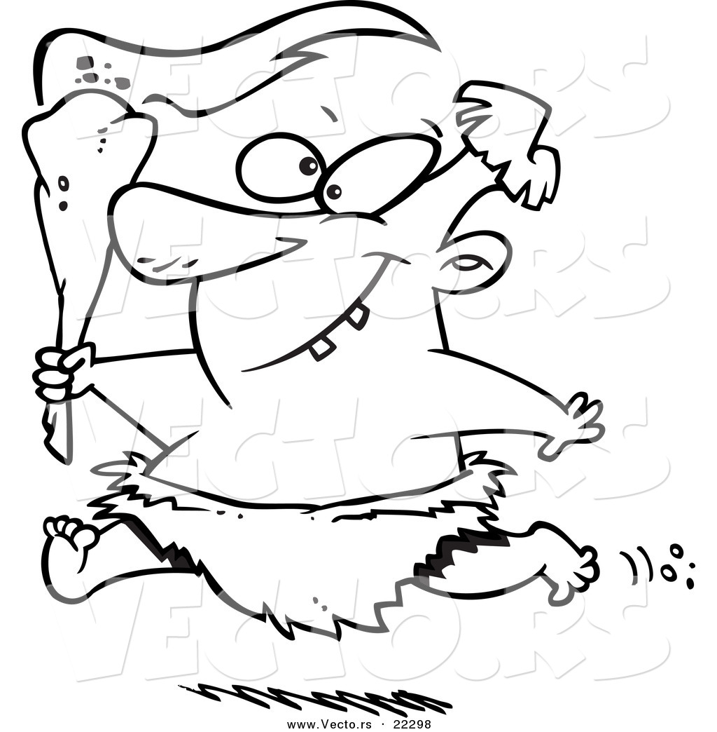 Vector Of A Cartoon Caveman Running With A Torch 1024x1044 Vector Of A Cartoon Caveman Running With A Torch