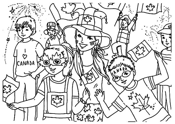 600x427 Celebration On The Street On Canada Day Coloring Pages