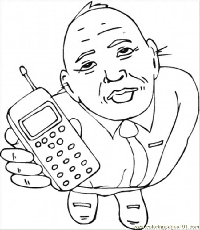 650x745 Take The Cell Phone Coloring Page