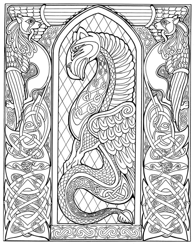 819x1024 Marvelous Artistic Celtic Design Coloring Page Printable Art